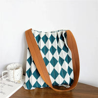 Maglia | Foldable Tote Bag - Teal Blue &amp; White