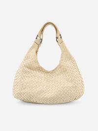 Bottega Veneta Medium Campana Hobo - Beige / Leer / Bottega Veneta - Medium Campana Hobo